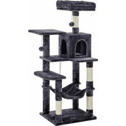 Songmics - feandrea Arbre à chat hamac, Tour de jeux 143 cm, Gris Anthracite par PCT161G01 - Gris