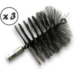 Brosse à tube pro acier ø 25 à 140 mm Raccord M12175 femelle - Quantité x 3 - Acier - ø 120 mm
