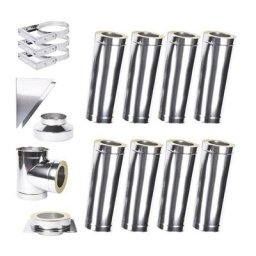 Kit conduit isolé 8m double paroi ø 100/120/130/150/160/180/200 mm ii - Dimensions: 100 mm - vert