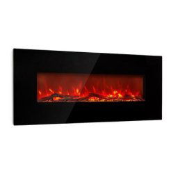 Klarstein - Lausanne Long Cheminée électrique 1600W 128cm Télécommande Noir - Noir