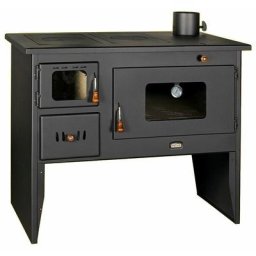 Poêle à bois. Puissance de chauffage de 16 kW. Poêle à combustible solide avec grand four. Modèle
