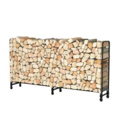Unho - Range Bûche Extérieur Métal Large Porte Bûches Cheminée Métal 233cm Rangement Bois De