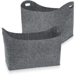 Panier à bois 2 x Sacs en feutre panier en feutre, Sacs de bois de chauffage, avec poignées 55 x 30