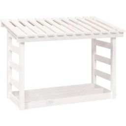 Vidaxl - Support pour bois de chauffage Blanc 108x64,5x78 cm Bois de pin Blanc