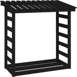 Vidaxl - Support pour bois de chauffage Noir 108x64,5x110 cm Bois de pin Noir