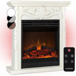 Klarstein - Etna Pozzolana cheminée électrique 1800W programmateur hebdomadaire télécommande blanche