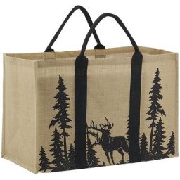 Sac à bûches en jute - Cerf dans la forêt