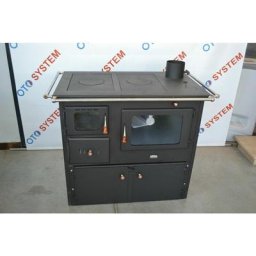 Poêle à bois. Puissance de chauffage de 14 kW. Poêle à combustible solide avec four. Modèle Prity