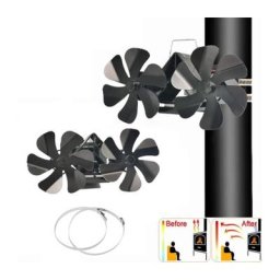 Ventilateur de poêle 12 lames à économie de carburant alimentées par la chaleur - Mural