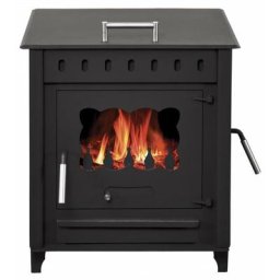 Poêle à bois avec four sara 12KW bûches 45CM - Acier - Acier