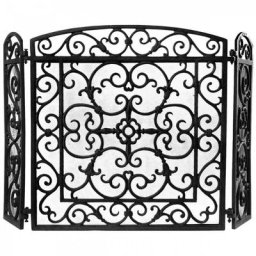 Pare-feu décoratif en fonte - l 20,5 x l 61 x h 59 - Noir - Livraison gratuite - Noir