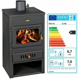 Poêle à bois pour système de chauffage central. Poêle à combustible solide avec chaudière intégrée.