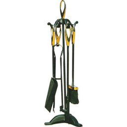 Elisse ensemble de cheminA e cm 65h en acier plaquA laiton 4 outils cheminA e poA le