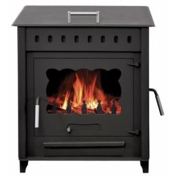 Poêle à bois avec four pia 14KW bûches 55CM - Acier - Acier