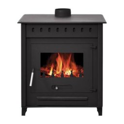 Poêle à bois lya 12KW bûches 45CM - Acier - Acier