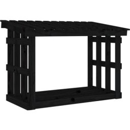Vidaxl - Support pour bois de chauffage Noir 108x64,5x77 cm Bois de pin Noir