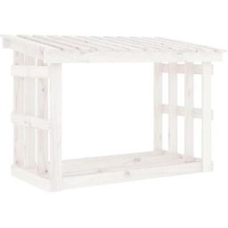 Vidaxl - Support pour bois de chauffage Blanc 108x64,5x77 cm Bois de pin Blanc