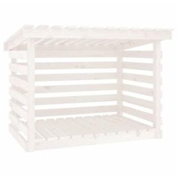 Support pour bois de chauffage Blanc 108x73x79 cm Bois de pin vidaXL - Blanc