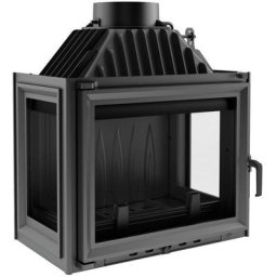Insert cheminée d'angle Trivision 10 kw - Gris