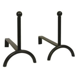 Chenet de cheminée en fer forgé (Lot de 2) - Noir