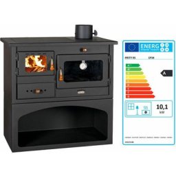 Poêle à bois. Puissance de chauffage de 10 kW. Poêle à combustible solide avec four Modèle Prity