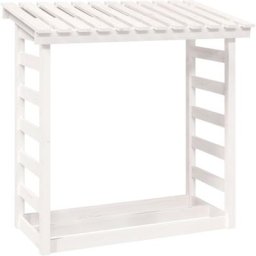 Vidaxl - Support pour bois de chauffage Blanc 108x64,5x110cm Bois de pin Blanc