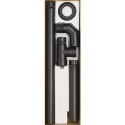 Kit tuyaux aile pour poele a granules eco 5 pieces en acier porellane
