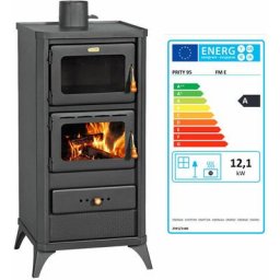 Poêle à bois avec four. Modèle rétro avec jambes. Puissance de chauffage de 12 kW. Modèle Prity fme