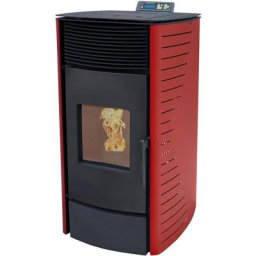 Nemaxx - P12 Poêle à granulés en acier rouge avec télécommande - 13,6kW - 40955,6 btu - rendement