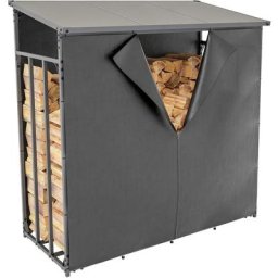 Abri pour bois de chauffage Ruston en acier galvanisé avec bâche de protection s