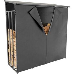 Abri pour bois de chauffage Ruston en acier galvanisé avec bâche de protection xxl