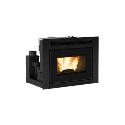 Nordica Extraflame - Insert a' pellets Comfort Idro L80 en fonte noire avec vitre panoramique 19 kw