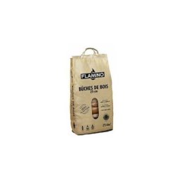 Flamino - Bûches de bois de chauffage 25cm Brasero - Marron