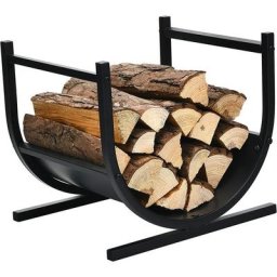 Costway - Porte-bûches Bois de Cheminée en Métal en Forme de u 43 x 37 x 39,5 cm avec Poignées