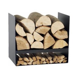 Magnus - Porte-bûches en acier noir 45 cm Kielce - Noir