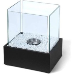 Cheminée éthanol de table portable 28 cm avec pierres décoratives intérieur extérieur à poser poêle