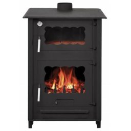 Poêle à bois avec four rosa 13KW bûches 45CM - Acier - Acier
