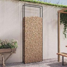 Portant de bois de chauffage Porte-bûches - Abri de stockage pour jardin - Noir mat 110x28x312 cm