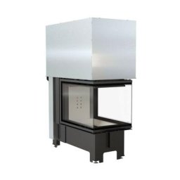 Insert cheminée NBU 11 3 côtés vitrés ouverture relevable + 3 bouches recuperateur - vert