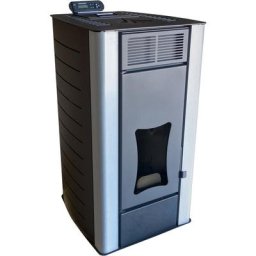 Poêle à granulés à eau Nemaxx PW18-BK Poêle à pellets de bois en acier noir, puissance 18 kW,