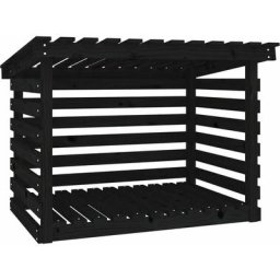 Vidaxl - Support pour bois de chauffage Noir 108x73x79 cm Bois de pin Noir