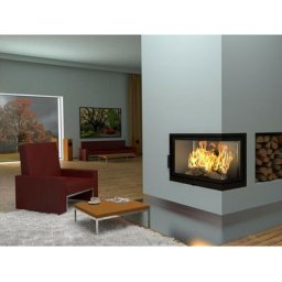 Insert cheminée d'angle levio ii - 17 kw - Gris