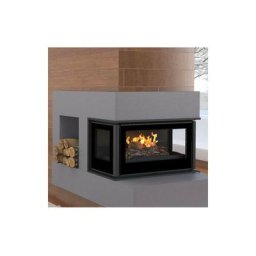 Insert cheminée à bois Holguin avec turbine 16 kW 3 côtés vitrées + 2 bouches recuperateur - Prise