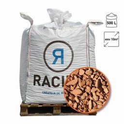 Paillage minéral décoratif en brique pilée 10/25 big bag 500 litres pour 10m2