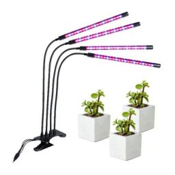 Lampe de croissance 4 têtes 80 led 3 éclairages pour plantes - Noir