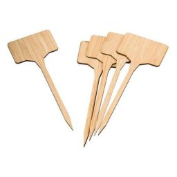 Etiquettes en t à planter en bambou Nature l lot de 5