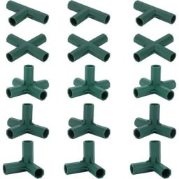 Lot de 15 Connecteurs De Cadre De Serre, Connecteurs d'angle pour Cadre De Jardin Tige d'hélice de