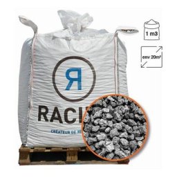 Paillage minéral pouzzolane grise 7/15 Big bag 1 m3 pour 20m2 - Gris