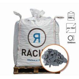 Paillage naturel ardoise grise Big bag 500 litres pour 10m2 10-40 mm