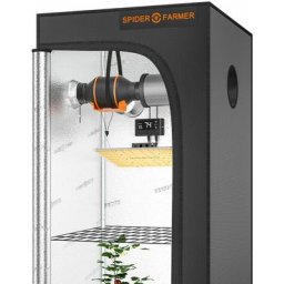 SF1000 led Grow Light+70x70CM Grow Tent Intell. Ensembles de filtres à charbon - Spider Farmer